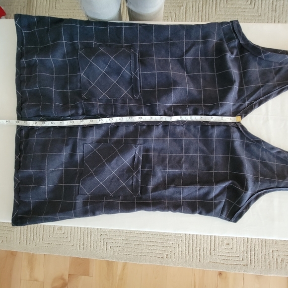 Le Lis Navy Blue Pinstripe Jumper Dress Size L - Picture 5 of 6